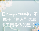 在Powepoi 2010中，不属于“插入”选项卡工具命令的是（）。