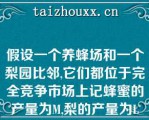 假设一个养蜂场和一个梨园比邻,它们都位于完全竞争市场上记蜂蜜的产量为M,梨的产量为L