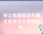 非公有制经济不属于社会主义市场经济。