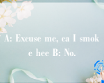 A: Excuse me, ca I smoke hee B: No.