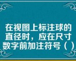 在视图上标注球的直径时，应在尺寸数字前加注符号（）