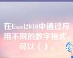 在Excel2010中通过应用不同的数字格式，可以（）。