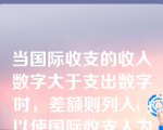 当国际收支的收入数字大于支出数字时，差额则列入( )以使国际收支人为地达到平衡。