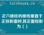 正六棱柱的棱线垂直于正投影面时,其正面投影为（）