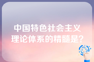 中国特色社会主义理论体系的精髓是？