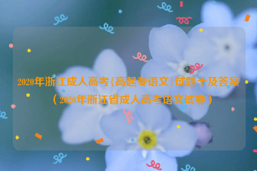 2020年浙江成人高考{高起专语文}试题十及答案（2020年浙江省成人高考语文试卷）