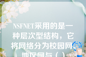 NSFNET采用的是一种层次型结构，它将网络分为校园网、地区网与（）