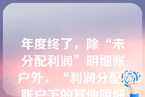 年度终了，除“未分配利润”明细账户外，“利润分配”账户下的其他明细账户应当没有余额。（  ）