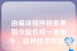 由编译程序将多条指令组合成一条指令，这种技术称做______。