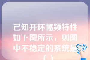 已知开环幅频特性如下图所示，则图中不稳定的系统是（）