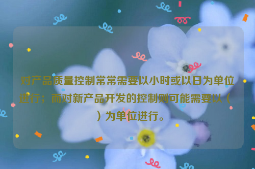 对产品质量控制常常需要以小时或以日为单位进行；而对新产品开发的控制则可能需要以（ ）为单位进行。