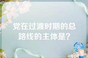 党在过渡时期的总路线的主体是？