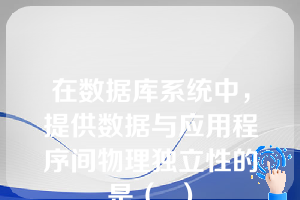 在数据库系统中，提供数据与应用程序间物理独立性的是（  ）