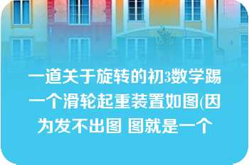 一道关于旋转的初3数学踢一个滑轮起重装置如图(因为发不出图 图就是一个