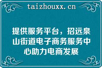 提供服务平台，招远泉山街道电子商务服务中心助力电商发展