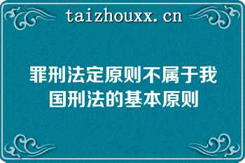 罪刑法定原则不属于我国刑法的基本原则