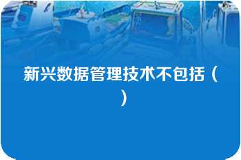 新兴数据管理技术不包括（）