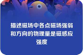 描述磁场中各点磁场强弱和方向的物理量是磁感应强度