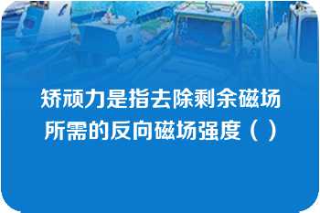 矫顽力是指去除剩余磁场所需的反向磁场强度（）