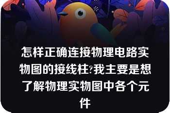 怎样正确连接物理电路实物图的接线柱?我主要是想了解物理实物图中各个元件