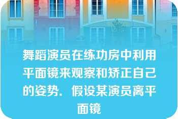 舞蹈演员在练功房中利用平面镜来观察和矫正自己的姿势．假设某演员离平面镜