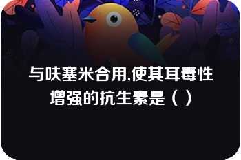 与呋塞米合用,使其耳毒性增强的抗生素是（）