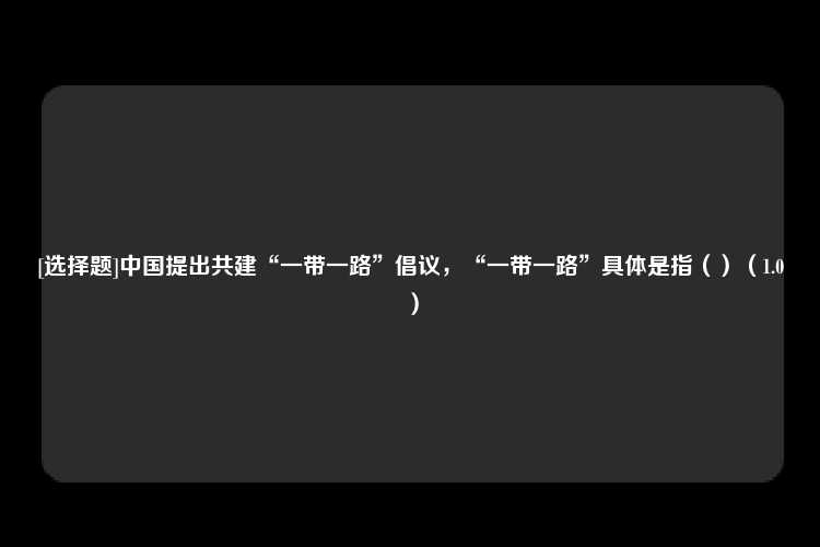 [选择题]中国提出共建“一带一路”倡议，“一带一路”具体是指（）（1.0）