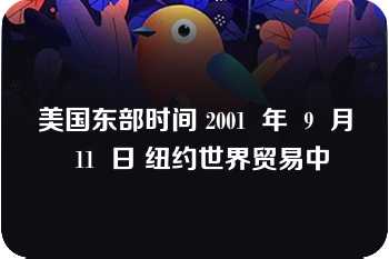 美国东部时间 2001  年  9  月  11  日 纽约世界贸易中