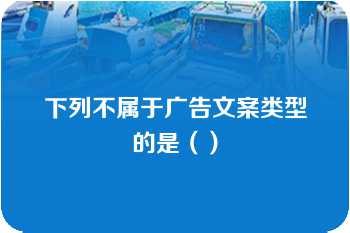 下列不属于广告文案类型的是（）