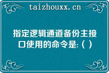 指定逻辑通道备份主接口使用的命令是:（）