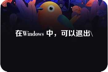 在Windows 中，可以退出\