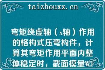 弯矩绕虚轴（x轴）作用的格构式压弯构件，计算其弯矩作用平面内整体稳定时，截面模量W1x=Ix/y0，图示两种双轴对称截面形式，其y0应分别取