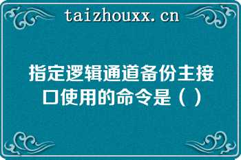 指定逻辑通道备份主接口使用的命令是（）