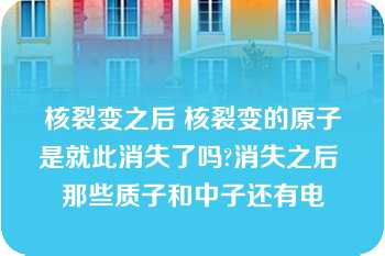 核裂变之后 核裂变的原子是就此消失了吗?消失之后 那些质子和中子还有电