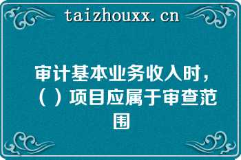 审计基本业务收入时，（）项目应属于审查范围