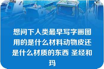 想问下人类最早写字画图用的是什么材料动物皮还是什么材质的东西 圣经和玛