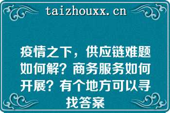 疫情之下，供应链难题如何解？商务服务如何开展？有个地方可以寻找答案