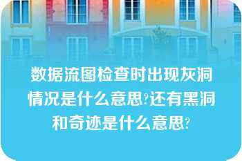 数据流图检查时出现灰洞情况是什么意思?还有黑洞和奇迹是什么意思?