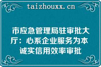 市应急管理局驻审批大厅：心系企业服务为本 诚实信用效率审批