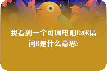 我看到一个可调电阻B20K请问B是什么意思?