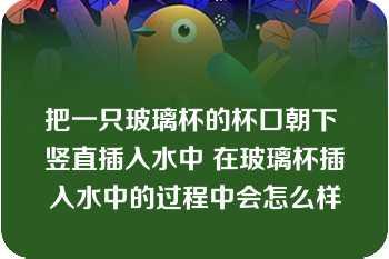 把一只玻璃杯的杯口朝下 竖直插入水中 在玻璃杯插入水中的过程中会怎么样