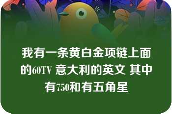 我有一条黄白金项链上面的60TV 意大利的英文 其中有750和有五角星