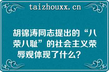 胡锦涛同志提出的“八荣八耻”的社会主义荣辱观体现了什么？   