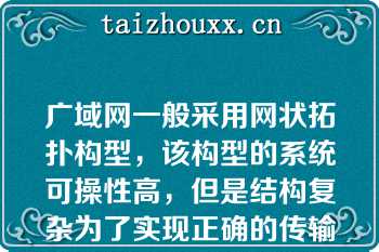 广域网一般采用网状拓扑构型，该构型的系统可操性高，但是结构复杂为了实现正确的传输必须采用（）