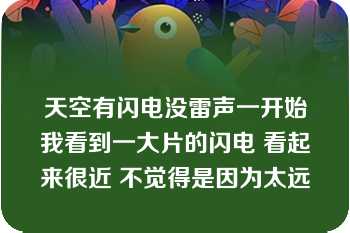 天空有闪电没雷声一开始我看到一大片的闪电 看起来很近 不觉得是因为太远