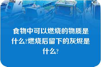 食物中可以燃烧的物质是什么?燃烧后留下的灰烬是什么?