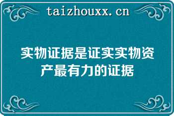 实物证据是证实实物资产最有力的证据