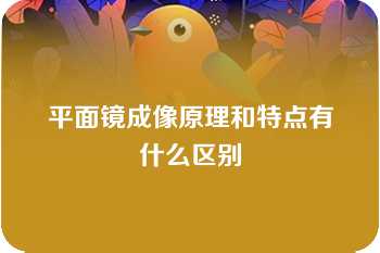 平面镜成像原理和特点有什么区别