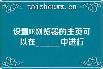 设置IE浏览器的主页可以在______中进行