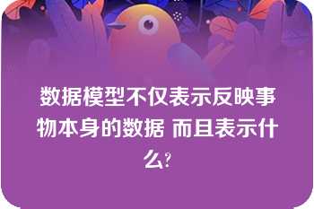 数据模型不仅表示反映事物本身的数据 而且表示什么?